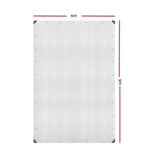 Instahut Tarp Tarpaulin 6x9m Canvas Heavy Duty Camping Cover Clear.