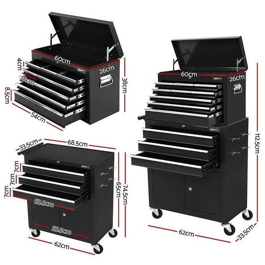 Giantz Tool Chest Trolley 12 Drawers Storage Cabinet Toolbox.
