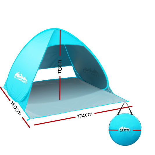 Weisshorn Pop Up Beach Tent Camping Hiking 3 Person Sun Shade Fishing Shelter.