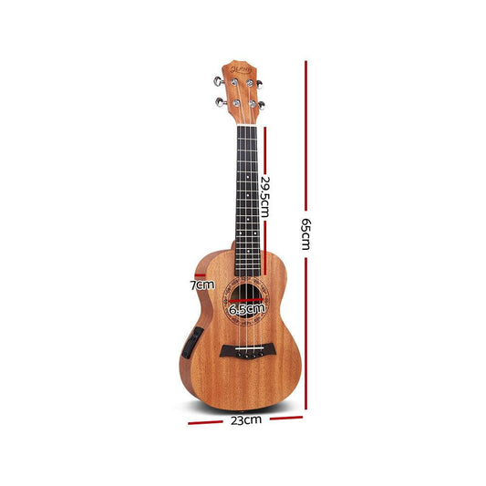 Alpha 26" Ukulele Equaliser Natural Mahogany Tenor Beginner Gift w/ Bag.