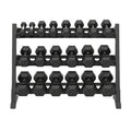7 Pairs Hex Dumbbells PLUS Dumbbell Rack (280 kg | 5kg-35kg | 1.1m 3-tier Rack)