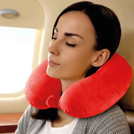 Laser Memory Foam Neck Pillow Red.
