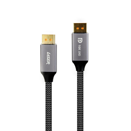 Laser 16K DisplayPort Male to Male Cable 2m.