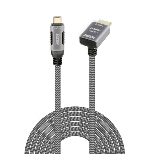 Laser 4K USB-C to Right Angle HDMI Cable 2m.