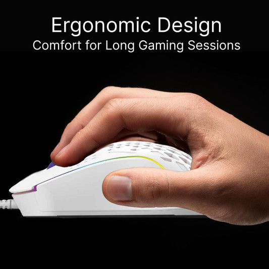 Laser RGB Lightweight Gaming Mouse White.