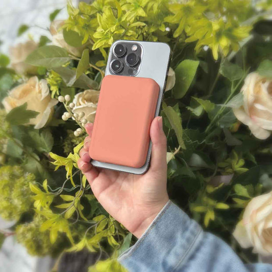 Laser 5000mAh Magnetic Wireless Power Bank Peach.