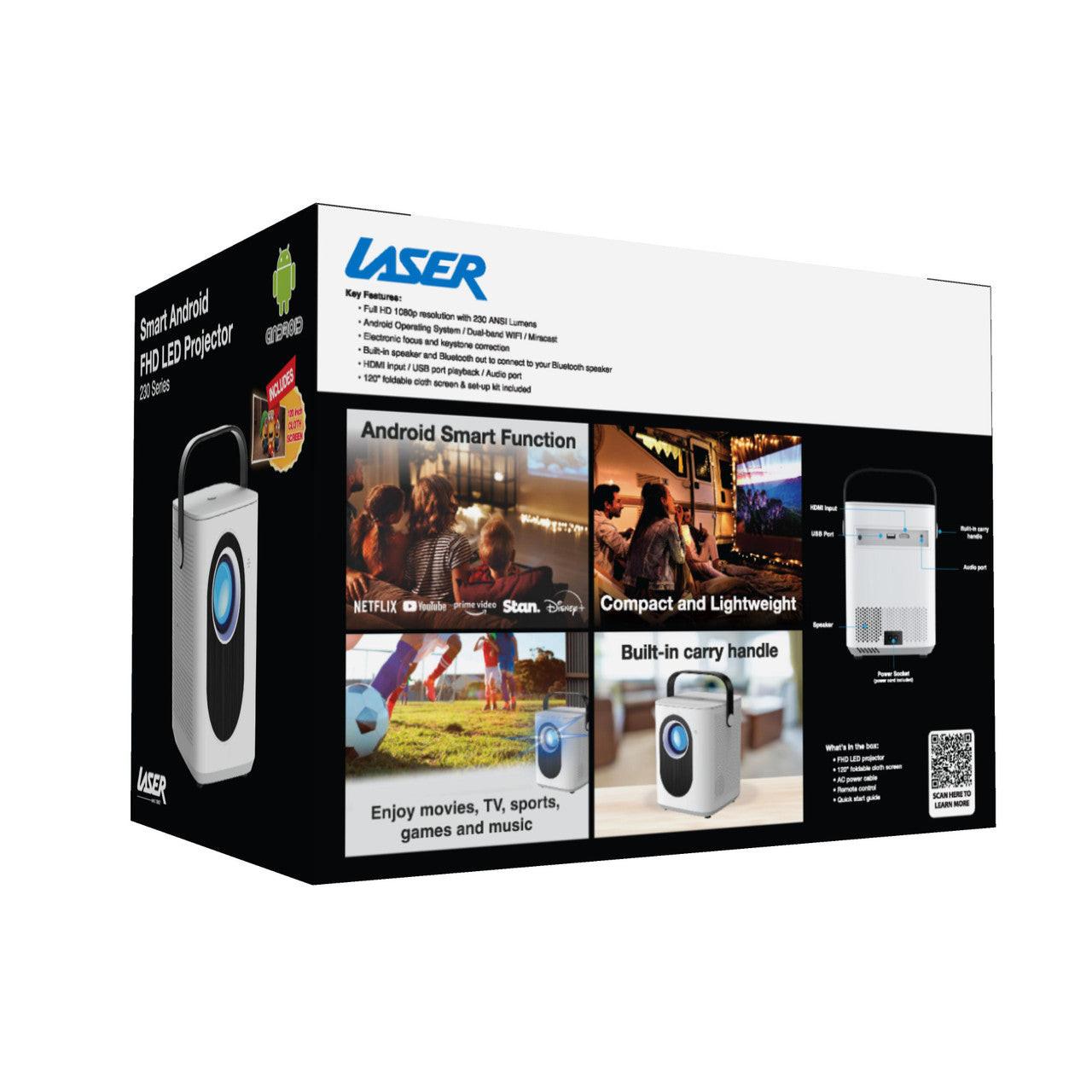 Laser Cube Android Projector with 120in Screen.