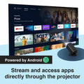 Laser 1080p Android Multi-Angle LED Projector Black.