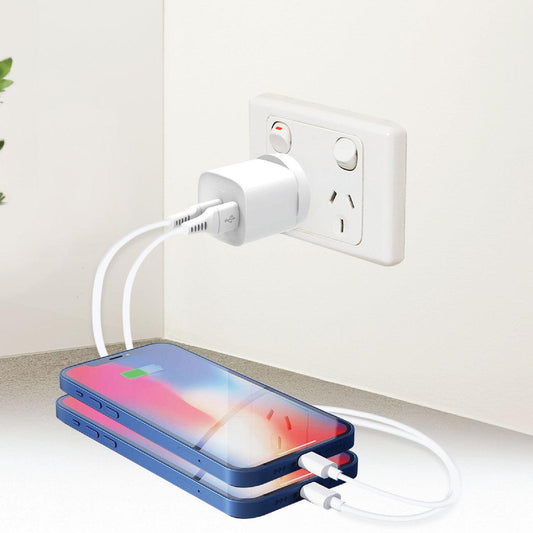 Laser Dual Port 45W USB Wall Charger White.