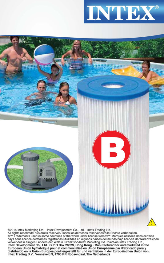 Intex Filter Cartridge replacement Size B INTEX FILTER PUMP 29005.