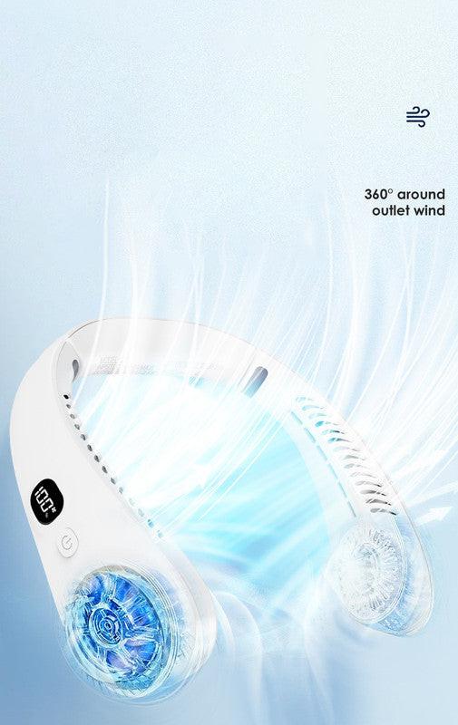 Portable Neck Fan Upgraded, Neckbrace Personal Hands Free, 5 Speed Gears Adjustment, 2000 mAh Wearable Bladeless Quiet Rechargeable for Outdoor Indoor, Gifts for Women Men- Green Christmas Gifts.
