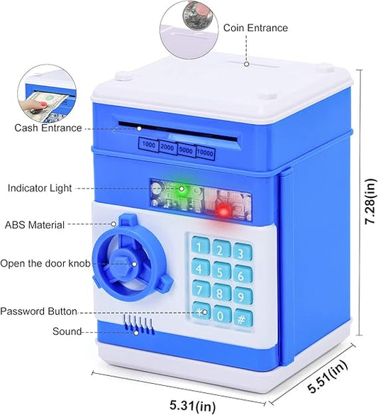 Toys for Kids Ages 5-7, 8-10, Electronic ATM Password Cash Coin Can Auto Scroll Paper Money Saving Box Toys for 6 7 8 9 10 11 12 Year Old Girl Christmas Birthday Gifts green.