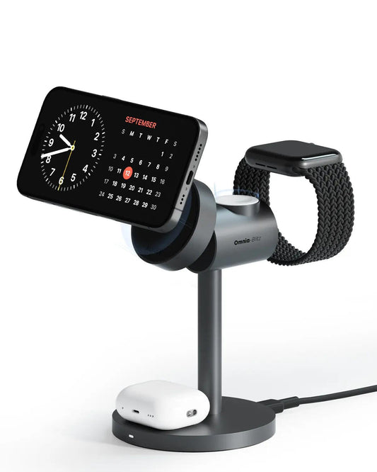 Aukey MagFusion 3-in-1 Qi2 Magnetic Fast Wireless Charging Station (LC-MC311).