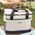 Blue Portable Insulated Cooler Bag for Camping & Picnics - Durable Outdoor Storage Tote.