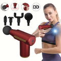 Red Portable Deep Tissue Massager | 6-Speed & 4 Heads & 15-Min Timer|Professional Muscle Recovery, Anytime Anywhere