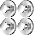 2026 Upgraded Drill-Free Suction Cup Hooks, Stainless Steel Suction Cup Hooks for Shower, Mirror, Wall, Bathroom, Glass, Hanging Towels - 4 Pack, Bright Silver