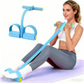 Pedal Resistance Bands with Handles, Upgrade 6-Tubes Manual Tension Training Pedal, Natural Rubber Foot Pedal Resistance Bands, Multifunction Fitness Bands for Abdomen, Waist, Arm, Leg(Blue)