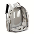 (GREY)Replacement Transparent Pet Backpack with Zipper Closure - Heavy-Duty Structure, Ventilated and Padded Lining - Portable Travel Carrier for Cats, Small Dogs, Airplanes, Trains, Cars - Safe and Comfortable Carrier Backpack for Busy Pet Owners - Ideal