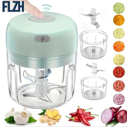 PINK Mini Electric Garlic Chopper, Meat Grinder, and Vegetable Chopper, USB Rechargeable Mini Food Blender, Efficient Small Food Processor, Suitable for Ginger, Chili, Fruits, and Meat.