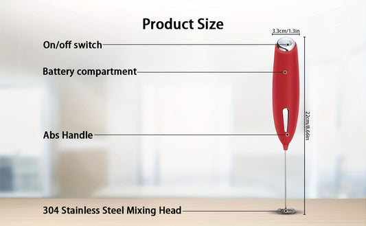 **Handheld Electric Frother | 10000 RPM Powerful Motor, One-Touch Start/Stop, Easily Froths, Mixes, and Blends – Your Kitchen Drink Essential Helper**RED