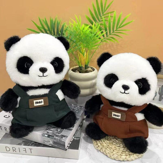 A unique Chinese panda plush toy, a simulated giant panda doll (green).