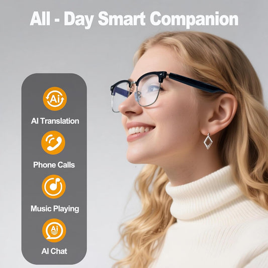 AI Smart Translation Glasses: 110+ Languages, Photochromic Lenses, Bluetooth – Ideal for Travel, Business & Daily Use(black)
