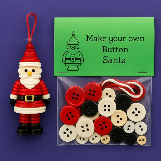 Christmas gift Christmas Button Ornament - Festive Santa Design Craft Kit (angel)