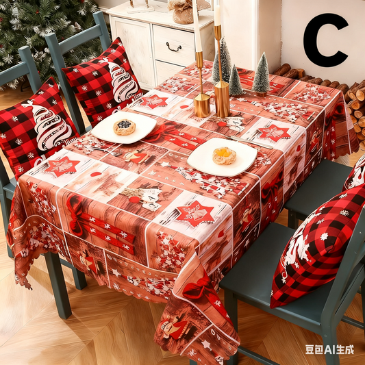 Christmas gift Christmas Tablecloth - Festive 180x150cm Table Cover for Holiday Dining & Home Decor(B)