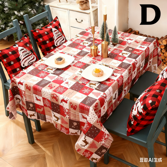 Christmas gift Christmas Tablecloth - Festive 180x150cm Table Cover for Holiday Dining & Home Decor(C)