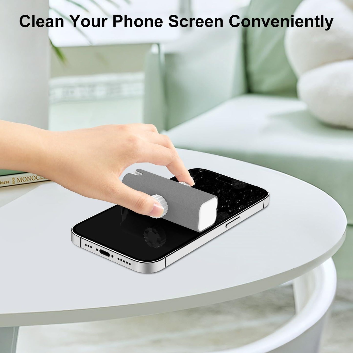 All-in-One Portable Glasses Cleaning Kit with Spray, Brush & Microfiber Cloth â Compact Lens Cleaner for Eyeglasses, Phone Screens, and More (White).