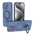 Magnetic Shockproof Case with 360-Degree Rotating Ring Stand for iPhone 16 Pro Max â Slim Protective Phone Cover with Airbag Corners and Wireless Charging Support for Home, Office, Travel and Daily Use (Blue).