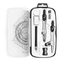 Complete 10-Piece Geometry Kit Set â Precision Drafting Tools with Metal Compasses, Rulers, Protractor & Pencil Sharpener â Ideal for Students, Engineers & Artists (Black).