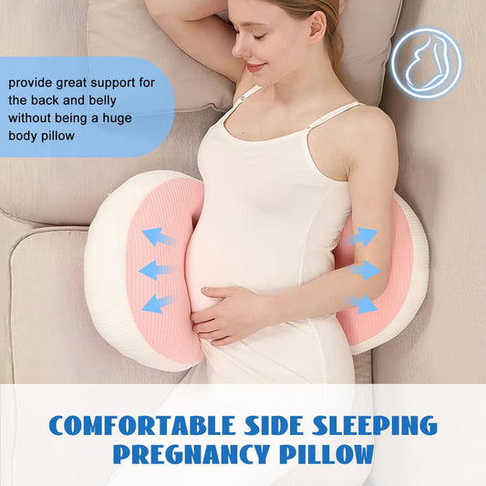 Adjustable Pregnancy Pillow with Velcro Design â Side Sleeping Support for Back, Belly, Hips & Legs, Travel-Friendly Maternity Pillow with Bonus Auxiliary Pillow(Red).