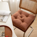 43×43×6cm Linen Cotton Thick Seat Cushion: Plush, Solid-Colour, for Office & Home Chairs, Aussie Comfort Essential(Amber Brown)
