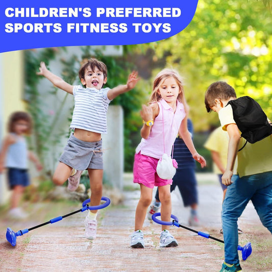 Skip Ball for Kids, Portable Foldable Colorful Flash Wheel Swing Ball Sports Fitness Toys for Girls & Boys, Toy for Kids & Adults. Gifts for Mom Women & Girls Toys Age 5-10 Years (Blue).