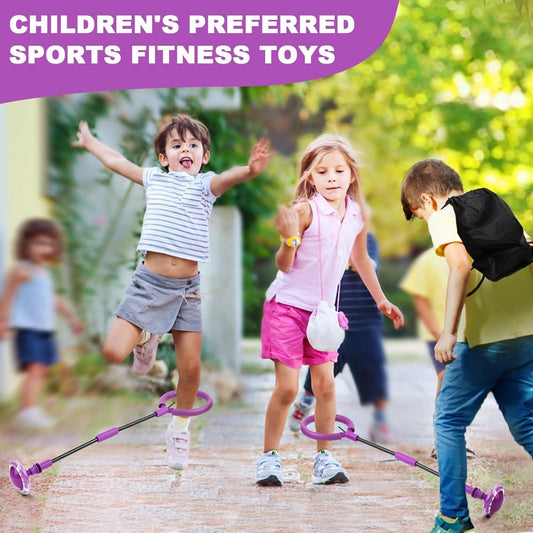 Skip Ball for Kids, Portable Foldable Colorful Flash Wheel Swing Ball Sports Fitness Toys for Girls & Boys, Toy for Kids & Adults. Gifts for Mom Women & Girls Toys Age 5-10 Years (Purple ).