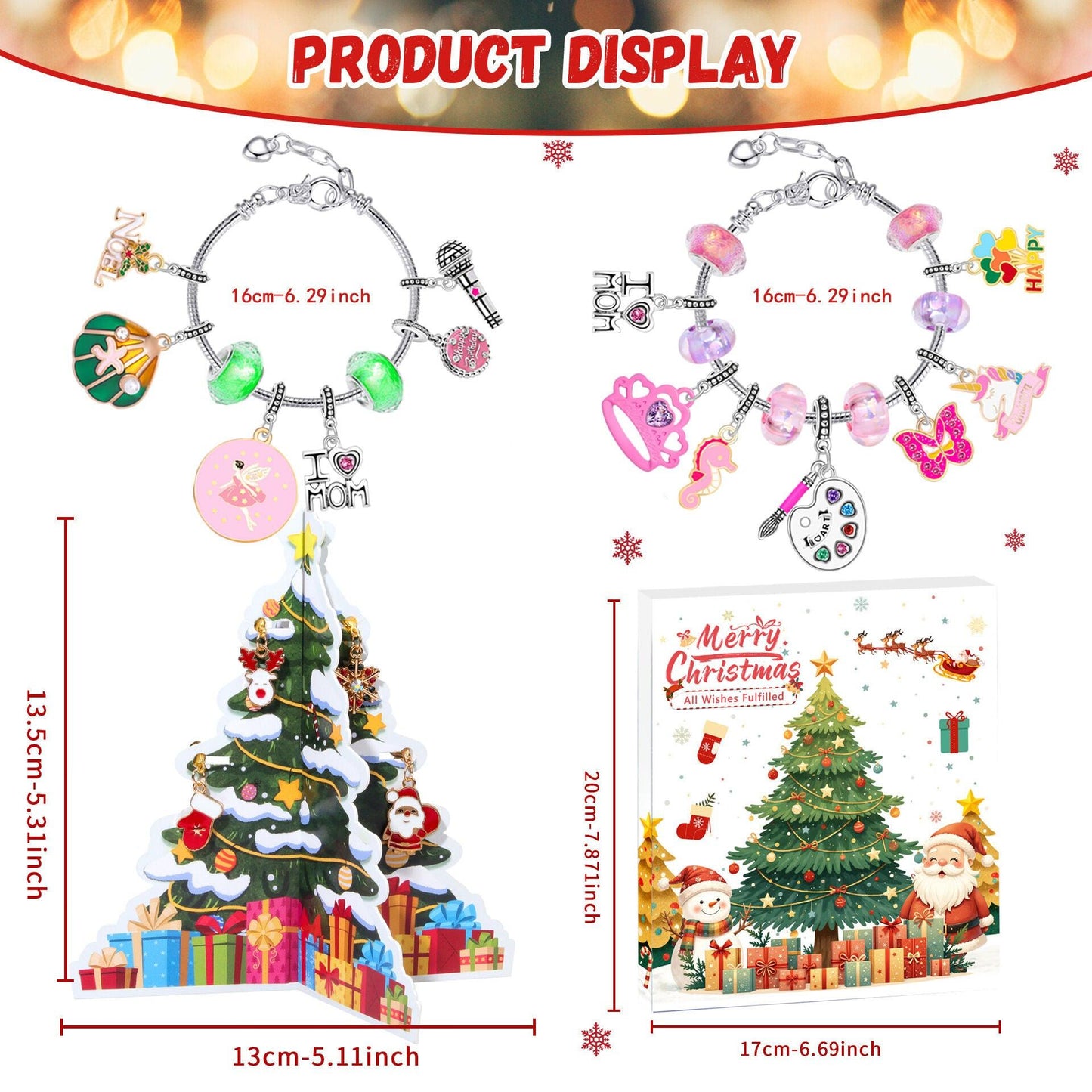 Christmas DIY Jewelry & Craft Advent Calendar(planes-3D-Puzzle-jewelry,33*27.5*6cm).