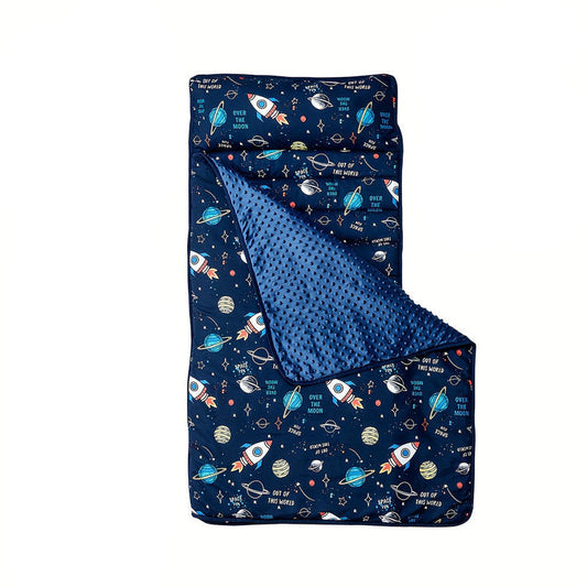 Rocket Pattern Nap Mat for Kids Travel & Daycare.