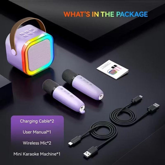 Wireless Mini Karaoke Machine with Microphones.