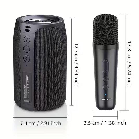 Wireless Speaker with Dual Karaoke Microphones.