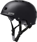 OutdoorMaster Skateboard Cycling Helmet - Two Removable Liners Ventilation Multi-Sport Scooter Roller Skate Inline Skating Rollerblading for Adults-Black-Small