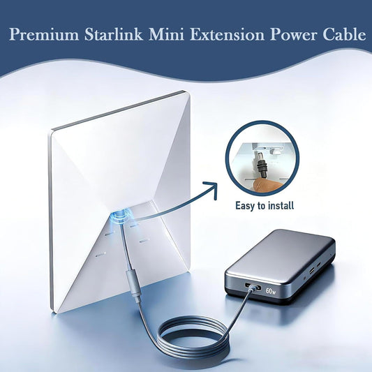 Starlink Mini DC5521 Extension Cable 7-inch,Compatible with Starlink Mini Pipe Adapter & Original Power Cable.