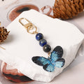 Crystal Butterfly Keychain Set,Lapis lazuli.