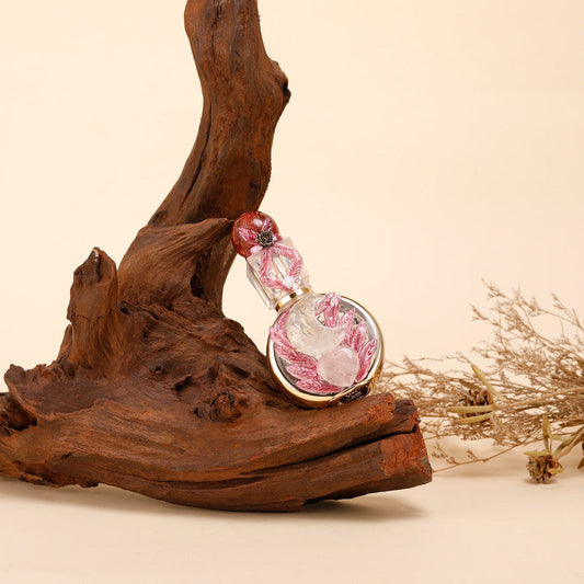 Healing natural crystal perfume bottle(25ml)-rose quartz red jasper.