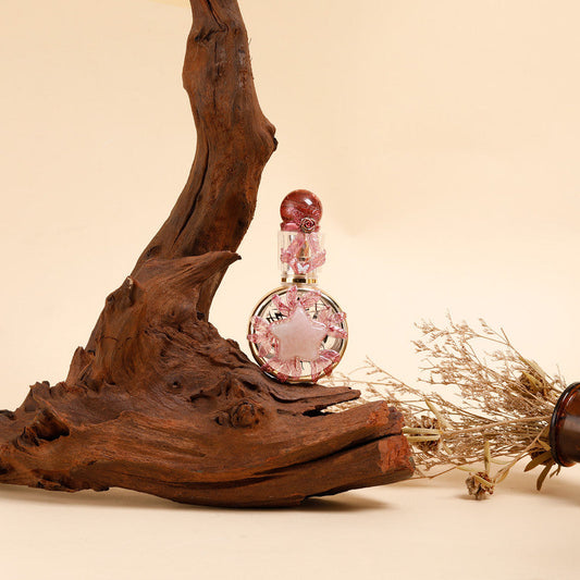 Healing natural crystal perfume bottle(25ml)-red jasper rose quartz.