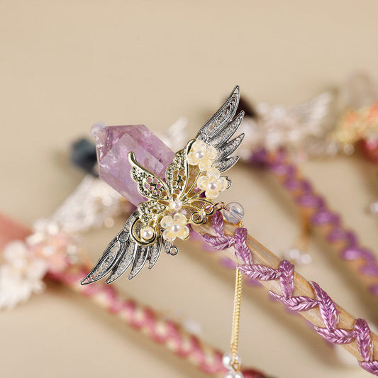Handmade Crystal Wand, Raw Gemstone Scepter, Natural Magic Wand amethyst.