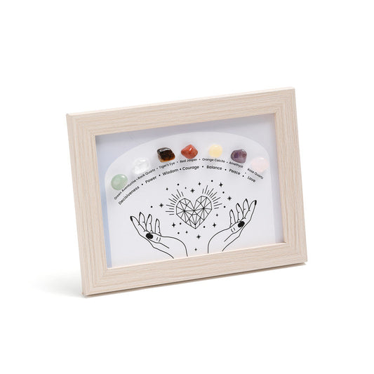 Constellation A Healing Crystal Stone Photo Frame Feng Shui or Hanging Home Wall Decoration, Office Gifts.