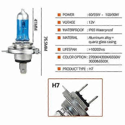 10x H7 Halogen Bulbs 100W 8500K Xenon White 12V Car Lamps.