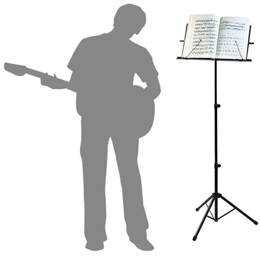 Adjustable Music Stand Portable Foldable Metal Stand with Carrying Bag Lightweight for Travel Storage Black