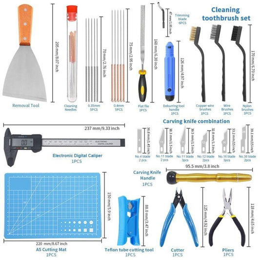 3D Printer Tools 3D Printer Spare Part 32 Parts 3D Printer Accessory Kit.